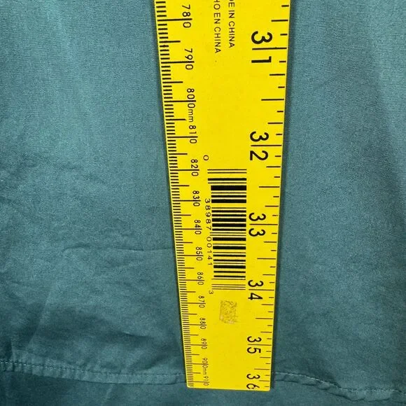 Frank & Eileen TORI Italian Tuxedo Shirtdress Green Cotton S Pockets Oversized - Picture 5 of 12